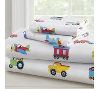 Wildkin Cotton Sheets, Full, Trains Planes Trucks