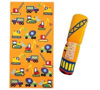 Wildkin Kids Beach Towel - 100% Cotton, Soft & Absorbent, Ideal Pool & Beach Essential - Under Construction