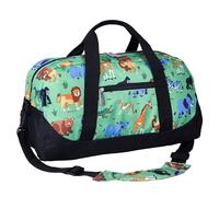 Wildkin Kids Overnighter Duffel Bag Boys- Carry-On Size, Ideal for School & Sleepovers, Wild Animals, OK Overnight Duffel, Olive Kids Wild Animals