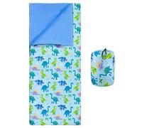 Wildkin Sleeping Bag For Toddler Boys And Girls, Includes Pillow And Stuff Sack, Perfect Size For Slumber Parties, Camping, And Overnight Travel, Patterns Coordinate With Our Nap Mats And Lunch Boxes