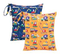 Wildkin Wet Bag Set for Boys, & Girls - Durable Zipper with Snap Loop Handle, Reusable Waterproof Bags for Beach, Pool, Travel & Gym (Under Construction)