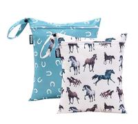 Wildkin Wet Bag Set for Boys, & Girls - Durable Zipper with Snap Loop Handle, Reusable Waterproof Bags for Beach, Pool, Travel & Gym (Horse Dreams)