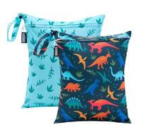 Wildkin Wet Bag Set for Boys, & Girls - Durable Zipper with Snap Loop Handle, Reusable Waterproof Bags for Beach, Pool, Travel & Gym (Jurassic Dinosaurs)