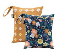 Wildkin Wet Bag Set for Boys, & Girls - Durable Zipper with Snap Loop Handle, Reusable Waterproof Bags for Beach, Pool, Travel & Gym (Wildflower Bloom)