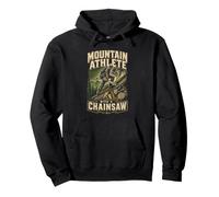 Wildland Firefighter Hotshot Mountain Athlete With Chainsaw Pullover Hoodie