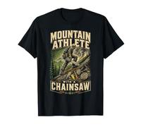 Wildland Firefighter Hotshot Mountain Athlete with Chainsaw T-Shirt