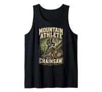 Wildland Firefighter Hotshot Mountain Athlete with Chainsaw Tank Top
