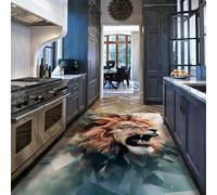 Wildlife 180x300cm Rugs Roaring Lion Art Machine Washable Kitchen Non Slip Rug Thin Foldable Rugs Living Room Large Low Pile Bedroom Rug Geometric Animal Throw Mat Animal Portraits Carpet