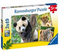 Wildlife 3x 49 Piece Jigsaw Puzzles for Kids Age 5 Years +