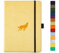Dingbats Lined Journal Wildlife A5 Wolf – Vegan Leather Hardcover, Pocket, Elastic & Bookmark