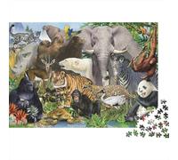 Wildlife Animal Collage Jigsaw Puzzles Puzzle for Adults Kids. 1000 Pieces Interesting Great Gifts Challenge Toy Educational Games Home Decoration for Educational Games Gifts 38x26cm/1000pcs