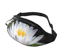 Wildlife Animal Snail Fanny Pack for Women Men Fashion Waist Pack Adjustable Belt Bag for Workout Running Travelling Casual Waist Bag, White Water Lily, One Size