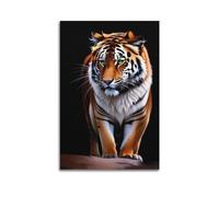Wildlife Artwork Poster Bengal Tiger in The Dark Decorative Canvas Wall & Art Poster Painting 12x18inch(30x45cm)