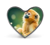 Wildlife Baboon Monkey Animal Badge Heart Shape Cute Brooch Pins Button Badges for Backpack Jackets Hats Decor