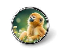 Wildlife Baboon Monkey Animal Round Badge Cute Brooch Pins Button Badges for Backpack Jackets Hats Decor