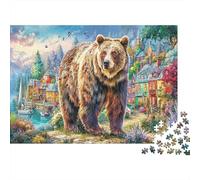 Wildlife Bear Paper Jigsaw Puzzle 1000 Pieces for Adults Mind Training Educational Forest Scene Puzzle Gift 52x38cm/1000pcs