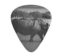 Wildlife Black Rhinoceros Printed Guitar Picks 12 Pack Picks Sampler With Storage Box For Guitar Bass Ukulele 0.46mm