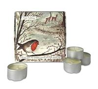 Wildlife Box Tealights - Plum Pudding - Box of 9