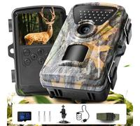 Wildlife Camera 4K 60MP Trail Camera, 850nm IR LEDs Night Vision Motion Activated Trail Cam IP66 Waterproof 0.2s Trigger Time Garden Camera with 32GB SD Card for Wildlife Monitoring