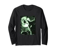 Wildlife Camera Cat Selfie Witch On Broomstick Halloween Long Sleeve T-Shirt