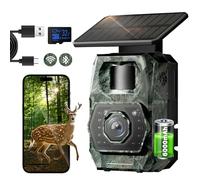 Wildlife Camera Trail Camera WiFi - Wildlife Cameras with Night Vision Motion Activated Waterproof Solar Night Vision Cameras Trap Garden Bird Trial Cam Rechargeable 6000mAh for Animal Nature Outdoor