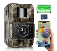 Wildlife Camera WiFi Bluetooth 48MP 30FPS Trail Camera with Night Vision Motion Activated, IP66 Waterproof, Built-in Battery Rechargeable Power Trail Cam for Outdoor Garden Wildlife Monitoring