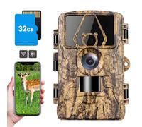 Wildlife Camera WiFi Bluetooth - 8K 60MP Trail Hunting Camera with Night Vision Motion Activated with 32GB Micro SD Card, IP66 Waterproof 120° Detection Angle 950nm No Glow LED for Hunting Garden