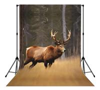 Wildlife Deer Bear Elk Print Backdrop For Photoshoot, Photo Backdrop Background Curtain For Photography Portraits(No Stand)