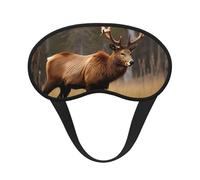 Wildlife Deer Bear Elk Print Sleep Mask for Side Sleepers Cute Blackout Eye Mask Shades Cover for Home or Travel