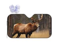 Wildlife Deer Bear Elk Printing Car Windshield Sunshade-Thicken Bubble Block Heat and Sun UV Rays,Front Windshield,Sun Visor