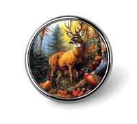 Wildlife Deer Forests Round Badge Cute Brooch Pins Button Badges for Backpack Jackets Hats Decor