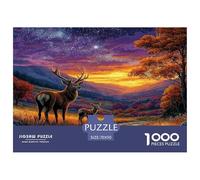 Wildlife Deer Jigsaws 1000 Piece Birthday Gifts for Children Boys Girls - A Funny And Artistic Puzzle Wildlife Home Decoration 70x50cm/1000pcs