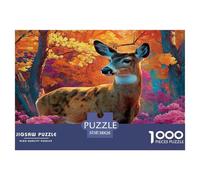 Wildlife Deer Jigsaws 1000 Piece for Adults Or Families Fit Together Perfectly - A Funny And Artistic Puzzle Wildlife Beautiful Decoration 38x26cm/1000pcs