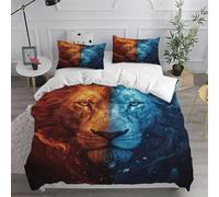 Wildlife Duvet Cover 120x150 cm Lion Quilt Cover Soft Breathable Brushed Microfibre Small Single Bedding Set 3PCS with Zipper Closure, Pillowcases 50x75 cm