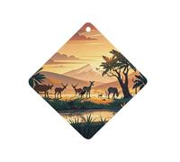 Wildlife Family Car Air Freshener Hanging, Long Lasting Scented Car Aromatherapy Tablets, Rhombus Fragrance Scented Cards for Vehicles, Bedroom, Wardrobe Black-style