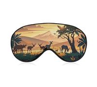 Wildlife Family Sleep Mask with Adjustable Strap, Breathable Sleep Masks for Women Men, Soft Eye Mask for Side Sleepers, Travel, Office Nap, Airplane & Blocking Light