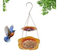 Wildlife Feeder - Decorative Outdoor Blossom Bowl, Hanging Level Food Station with Spill Control Support Function, Ideal for Backyard Viewing Pet Aviary