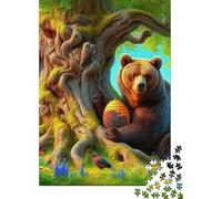 Wildlife Forest 1000 Pieces Paper Puzzle for Adults Educational Bear Tree Jigsaw Relaxing Wall Decor 52x38cm/1000pcs