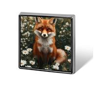 Wildlife Fox Square Badge Cute Brooch Pins Button Badges for Backpack Jackets Hats Decor