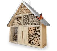 WILDLIFE FRIEND I Insect hotel XXL with metal roof - Untreated wood, Insect house for bees, ladybirds & butterflies I Bee hotel & Nesting aid