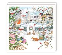 Wildlife Friends Gathered at the Church Yard Gate Rainbow Trust Charity Christmas 160x160mm Large Pack of 10 Xmas Cards (Wildlife Friends)