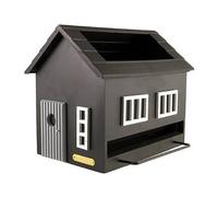 Wildlife Garden Bird Feeding Box with Bird Bath Black House