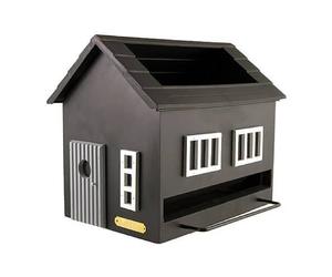 Wildlife Garden Bird Feeding Box with Bird Bath Black House