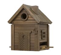Wildlife Garden Bird Feeding Box with Bird Bath. Black House