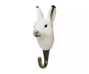 Wildlife Garden Hook Hand Carved Arctic Hare