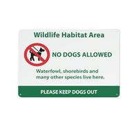 Wildlife Habitat Area No Dogs Sign 12 X 8 Inches Aluminum Sign Reflective - Uv Protected, Waterproof, Weatherproof And Fade Resistant - 4Pre-Drilled Holes