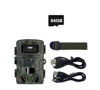 Wildlife Hunting Camera Outdoor Waterproof Infrared Night Vision Photoelectric Trap Tracking Camera(With 64GB TF Card)