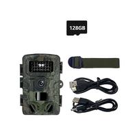 Wildlife Hunting Camera Outdoor Waterproof Infrared Night Vision Photoelectric Trap Tracking Camera(With 128GB TF Card)