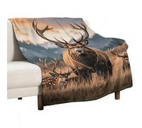 Wildlife Hunting Deer Bear Elk Flannel Throw Blanket - 60"x80" Soft Lightweight Plush Blanket for Couch Bed Sofa, Oversized Camping Travel Blankets, Machine Washable Home Decor Gift for Men Women