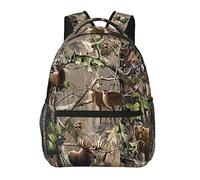 Wildlife Hunting Deer Bear Elk Laptop Backpack For Men 15.7 Inch, Casual Large Lightweight Backpack For Travel Hiking Camping Daypack Fashion Cute Bookbag School Bags For Teen Girls Women Kids Student